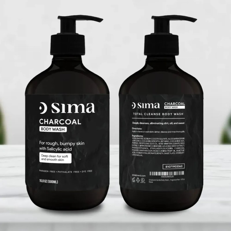 Gel De Baño Sima Charcoal Gentle 500 Ml Con Ácido
