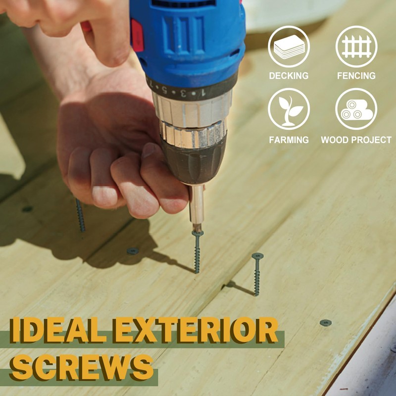 LIONMAX Deck Screws 3 Inch, Wood Screws #10 x 3",
