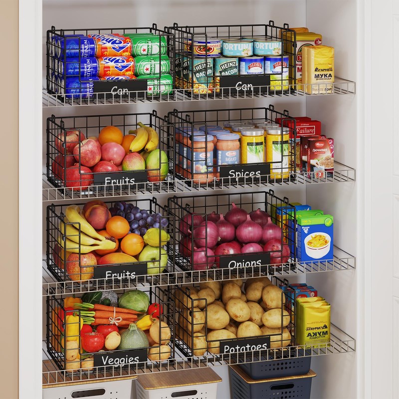 JKsmart Pantry Organizers and Storage, 4 Pack XL Stackable Wire