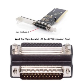 CY -Adapter DSUB Parallel LPT AES/EBU DB25 Pin Male Nut to Female Screw Extension Adapter DB Male 90 Degree Down Angled