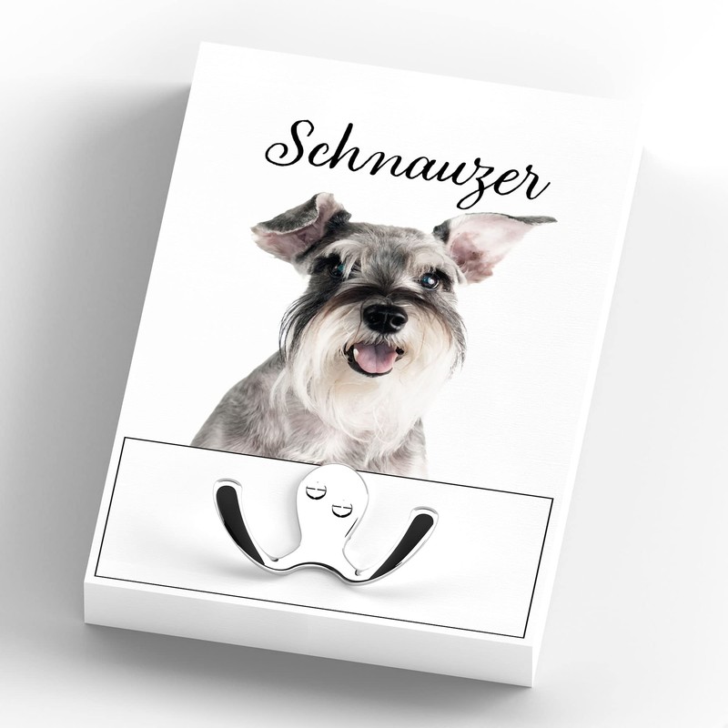 Schnauzer Wall Hanging Wooden Lead Hook Gift Idea For Dog