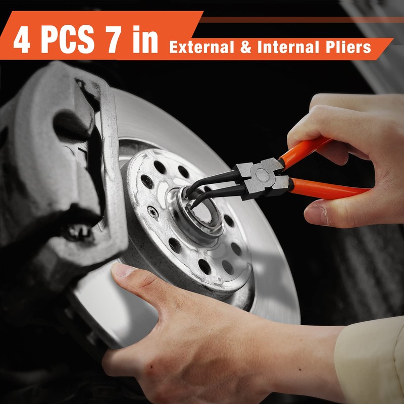 ValueMax 4 PCS Snap Ring Pliers Heavy Duty Set, Circlip