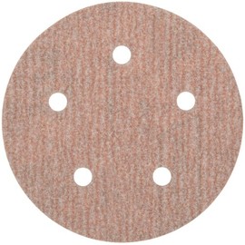 Norton A275 No-Fil Adalox NorGrip Abrasive Disc, 5 Vaccum Holes, Light Weight Paper Backing, Pressure Sensitive Adhesive, Aluminum Oxide, Waterproof, 5" Diameter, Grit 100 (Pack of 100)
