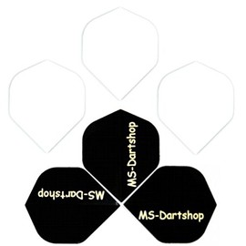 MS Dart Shop Dart Flight Nylon Standard White – 10 Sets = 30 Piece, Includes 1 Set Dart Flights