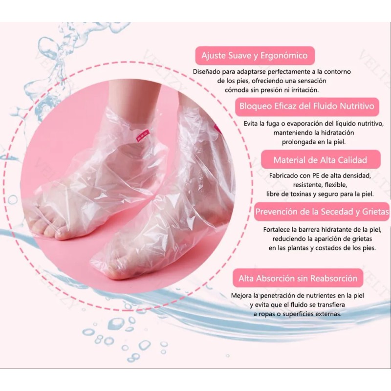 100 Pzs Guantes Bolsa Para Pies Desechables Impermeables