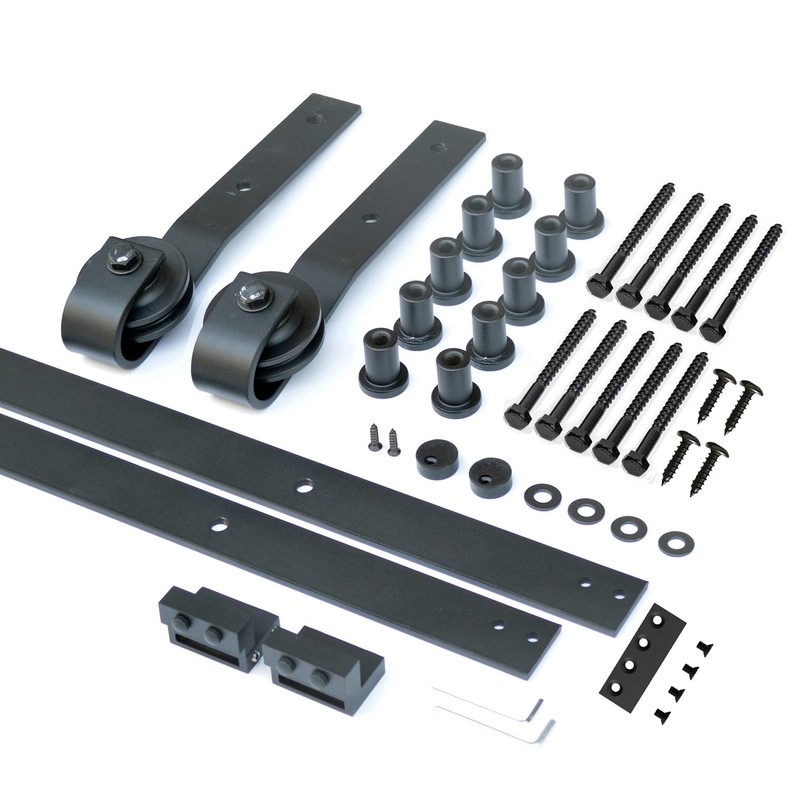 DIYHD 13FT Sliding Library Ladder Hardware Kit,Rustic Black Home Office