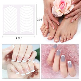 SILPECWEE 2880 Pieces 90 Sheets French Tip Nail Guides Nail Stencils Self-Adhesive Nail Art Stickers French Manicure Strips Nail Design Tool Nail Art Stencils Nail Art Accessories