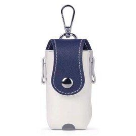 LeTradeJP ゴルフボールケース 軽量 小物入れ ゴルフ用品 PU皮革製 簡単着脱カラビナ付き (ネイビーブルー)