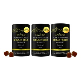 Gwynne Himalayan Pure Charaji Gummies 85 Micronutrientes 3000mg Para Hombres Y Mujeres 100 Natural Y Orgnico 60 Gummies 3pcs                          
