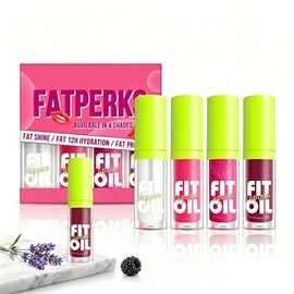 4Pzs Brillo Labial con Aceite, Lip Oil Hidratante y Nutritivo, Gloss Profesional que Elimina Arrugas y Realza el Brillo, Labiales con Efecto Plumper p