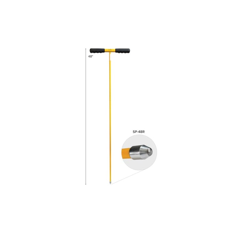 Non-Conductive Fiberglass Soil Probe - 48 Inch Length for Cable