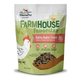 Manna Pro Farmhouse Favorites Quirky Quatro Crunch – 100% Natural Protein Treat for Mixed Flocks – Blend of Black Solider Fly Larvae, Mealworms, Beetles & Shrimp – 2lb