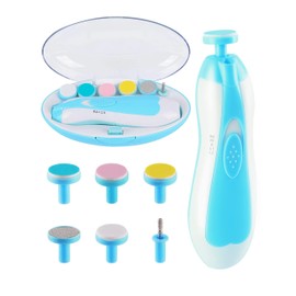 Baby Nail Trimmer Electric,Nail Clippers File for Baby No Sharp Claws Hurt, 6 in 1 with Light Safety Cutter for Newborn Infant Toddler Kids Toes and Fingernails Care