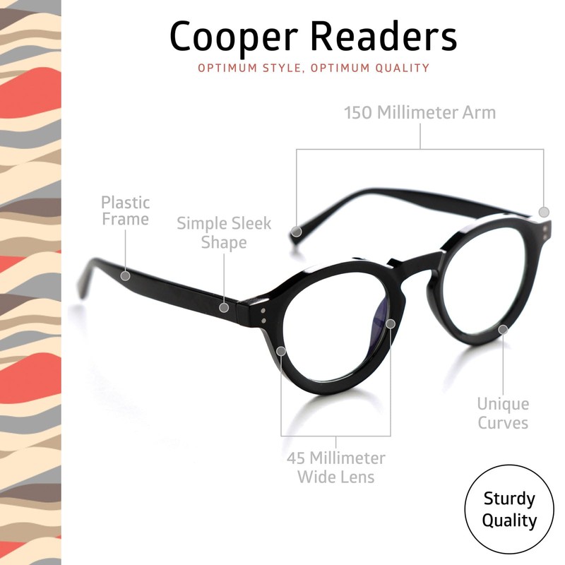 OPTIMUM OPTICAL Readers Glasses Spring-Mounted Hinges Scratch-Resistant Lenses Round Frame