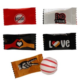 Naturejam End Racism Peppermints – 100 Count Bulk Individually Wrapped Mints with Unity Messages – Equality Candy for Events, Awareness, Inclusion, Social Justice Gift Bags, and Classroom Treats