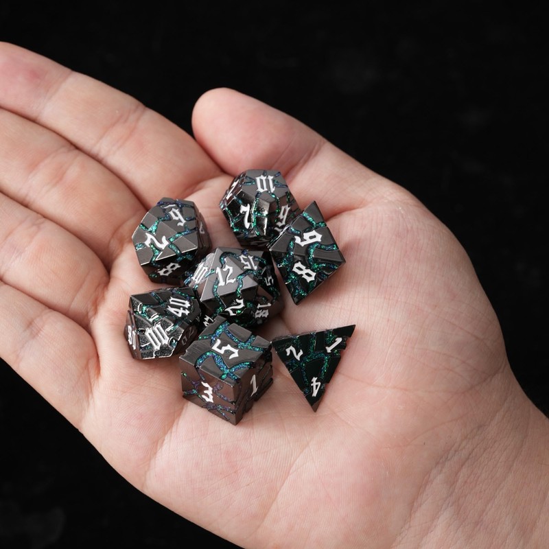 Soar Forge Metal Dice for DND - Ancient Cracked Glitter