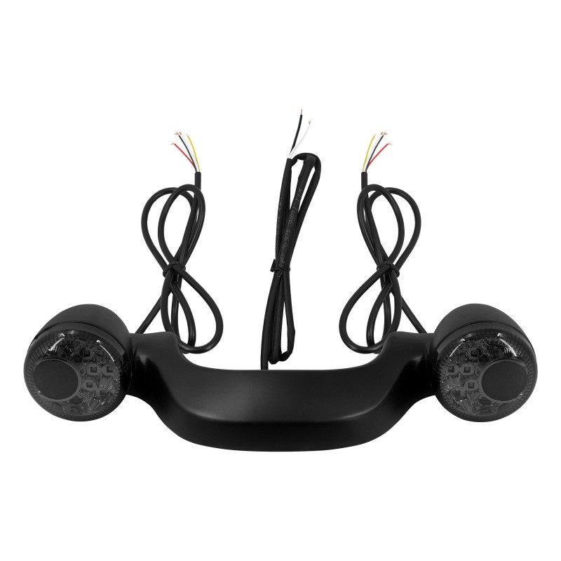 HDBUBALUS Matte Black Rear Turn Signal LED Light Smoke Lens