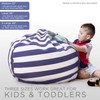 Aubliss Stuffed Animal Bean Bag Storage Chair (Royal Blue/White Striped,