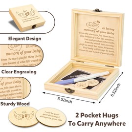 SRZLQBL Miscarriage Gifts for Mothers Dad Miscarriage Memorial Wooden Box Loss of Baby Sympathy Keepsake Gifts Baby Loss Memorial Gift Bereavement Gift for Loss of Child