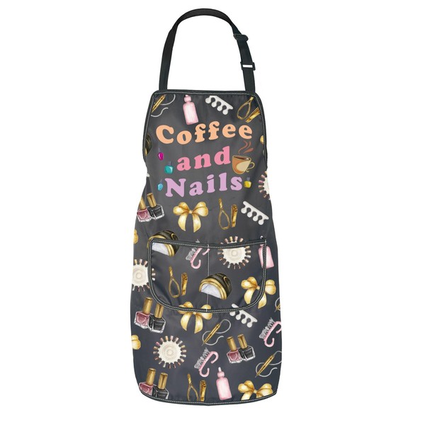 JNIAP Nail Technician Gift Coffee and Nails Apron Nail Tech