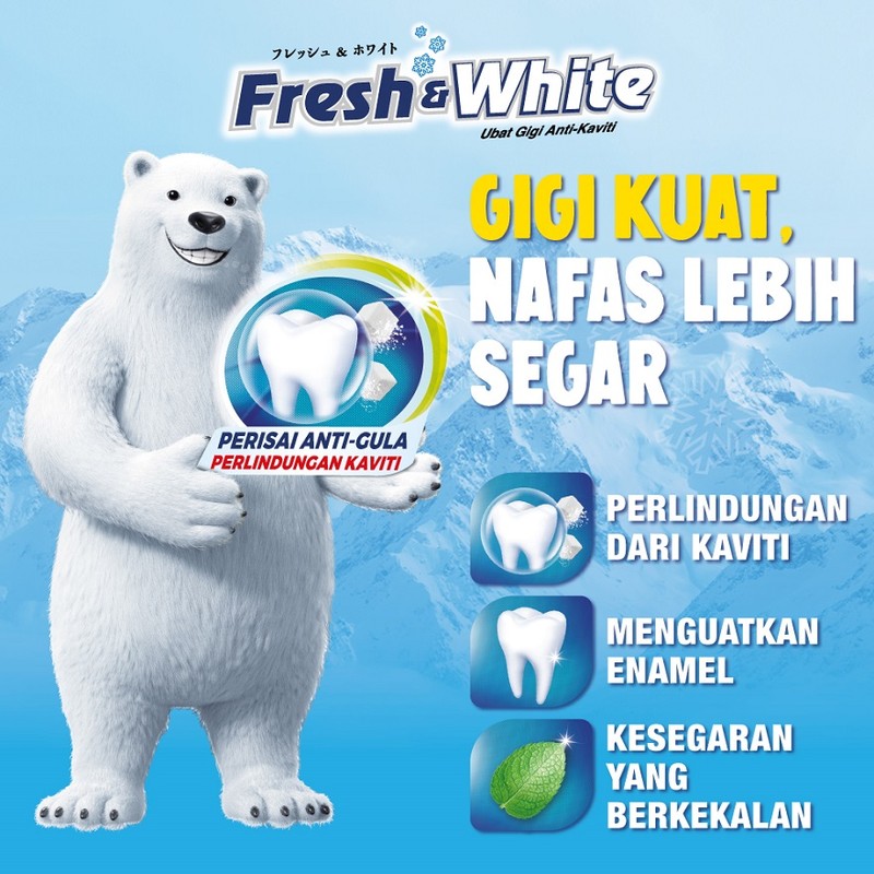 Fresh & White Toothpaste Extra Cool Mint 2x225g
