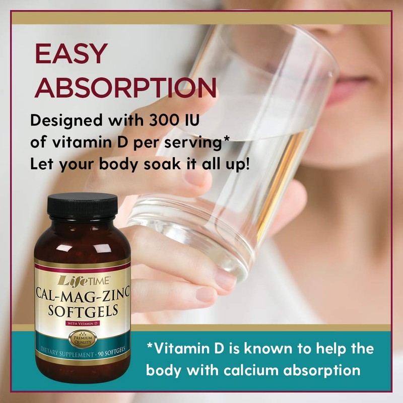 Lifetime Calcium Magnesium Zinc w/Vitamin D | Support Bone, Muscle