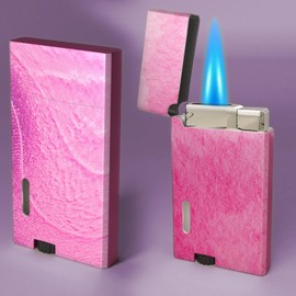 2 Pack Pink Cool Lighter Jet Torch,Refillable Windproof Torch Flame Adjustable Lighters,BBQ Candles Camping (Butane Not Included)