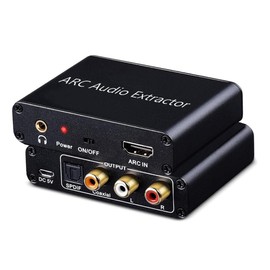 Buerjia ARC Audio Converter,192KHz/ARC to Optical/Coaxial/3.5mm Jack for TV/Projector/Speaker/Soundbar/Amplifier