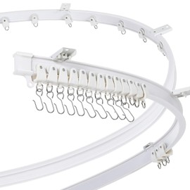 Jetec 9.8 Feet/ 3 Meters Flexible Bendable Ceiling Curtain Track, Mount for Rail with Curtain Tracks System Bunk Bed Window, Room Divider, Door, Shower, Rv(White)