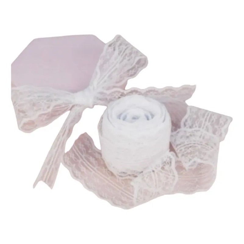 Liston De Encaje Rollo Algodon Fiesta Decoracion Moños 10 Mt