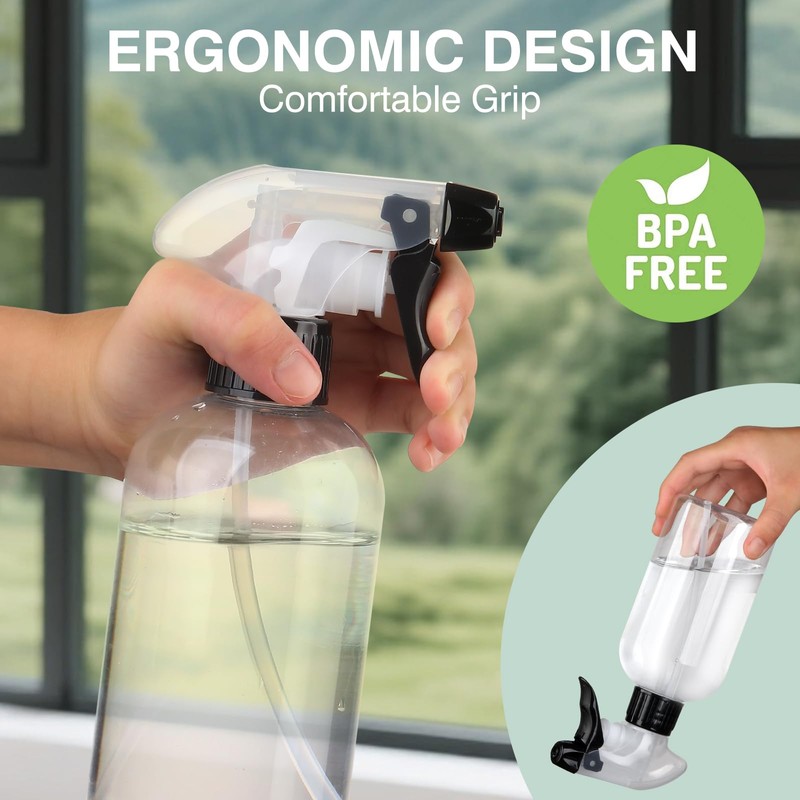 KREMORV Spray Bottles BPA free Plastic Spray Bottle 10oz/300ml Adjustable