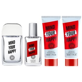 Hybrid & Company Mind Your Happy 4Pcs Gift Set For Men 20ml-Perfume&50ml-Perfume&50ml-After Shave Balm &50ml-Shower Gel