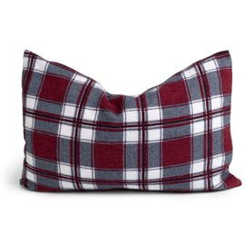 Hay Flower Cushion 30 x 20 cm Flannel Chequered Red + Organic Lining Contents: Hay Flowers 100% Natural