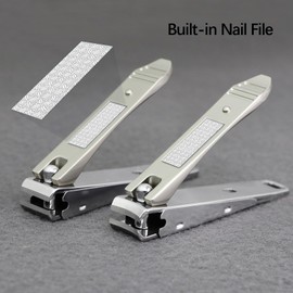 VOGARB Nail Clippers with Catcher for Men Women Adult, Heavy Duty Ultra Sharp Nail Clipper for Fingernail and Toenails,Stainless Steel Curved and Straight Set with Keyring (Champagne)