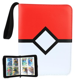 LoveWLC 4 Pocket Card Binder 400 Pockets Case Holder for TCG,PU Cute Portable Collection Card Book Game Sports with Photo Albums Zipper