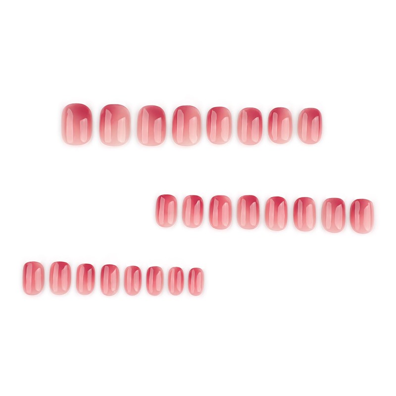 Red Bean Gradient Soft Gel Press On Nails 24PCS –