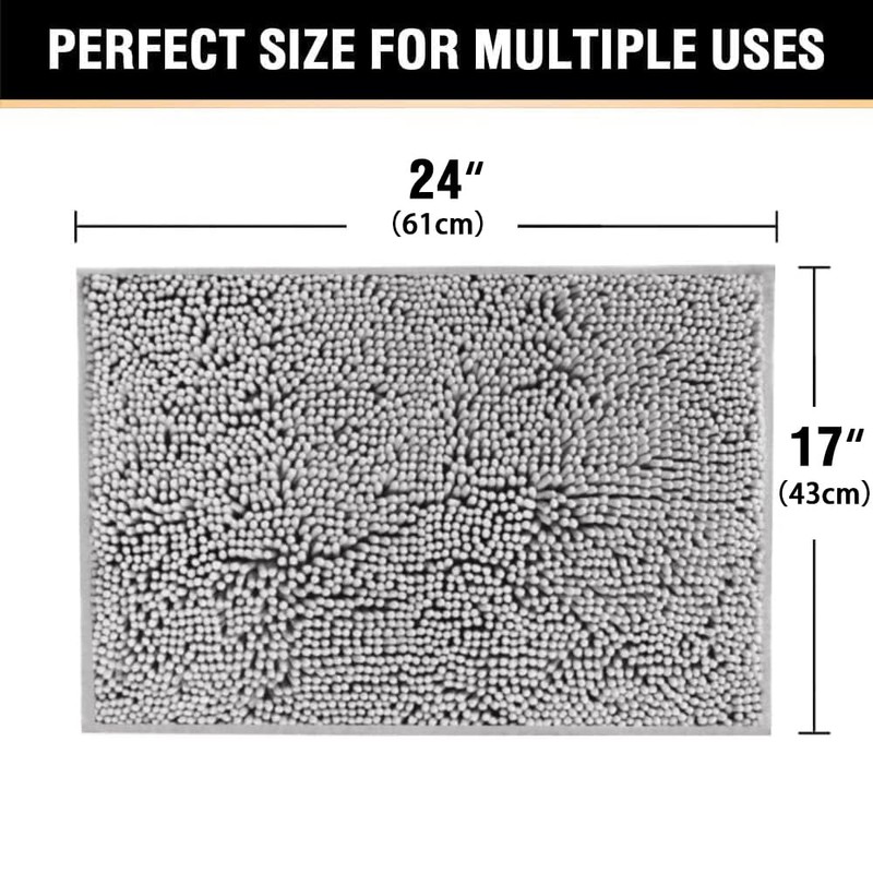 Smarcute Luxury Bath Mat for Bathroom Chenille Bathroom Mat Water