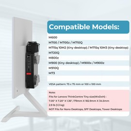 Mini PC VESA Mount for Lenovo with Pen Holder, Mini PC Wall VESA and Under Desk Mount or Mounting to Monitor Arm Mount for Lenovo ThinkCentre M910Q M900 M720Q M700 M600 M710Q M715Q Tiny Mounting Stand