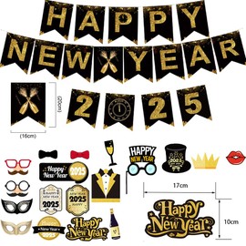 New Year's Eve Banner 2025, Photo Props 2025, Funny Photo Props, Year Old Party Photo Accessories, Selfie Props, Photo Booth Props for New Year's Eve Party Decoration