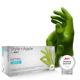 Med-Comfort Apple Nitrile Gloves, Pack of 100, Size XL, Powder-Free, Apple Style Nitrile Disposable Gloves, Disposable Gloves in Sizes XS, S, M, L, XL