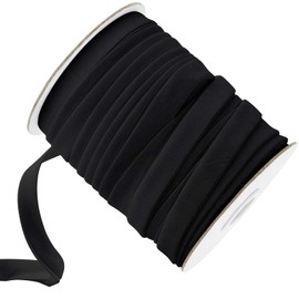 Jetec Double Fold Bias Tape Bias Binding Tape for Sewing, Seaming, Hemming, Piping, Quilting, 1/2 Inch x 50 Yards (Black)