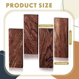 Riakrum 4 Pieces Ironwood Knife Handle Material Natural Wood Knife Handle Scales for DIY Crafts(5.12 x 1.77 x 0.51 Inch)