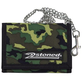2Stoned Wallet Embroidered with Chain and Velcro Fastening Camo Gym Bag for Adults and Children, green, m
