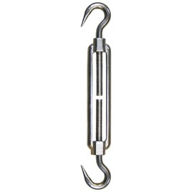 Turnbuckle with Hook - Hook, Size M6 Stainless Steel V4A Turnbuckle Rope Tensioner Adjustable Rope Tensioner Stainless Steel Rope Wire Ropes Steel Cable Railing Rope Trellis VA A4 AISI316 AISI 316