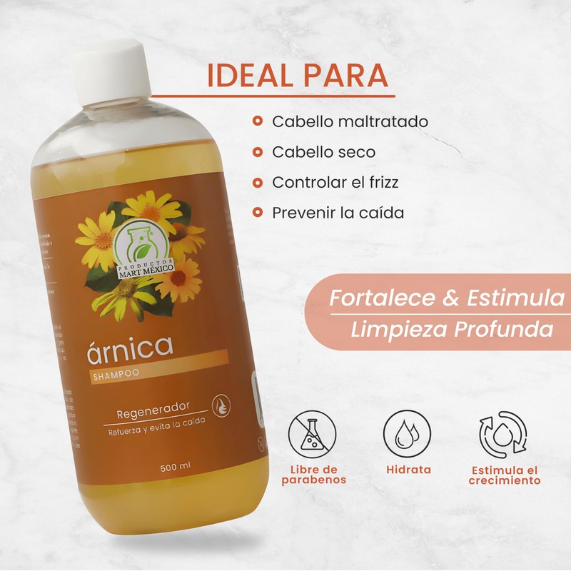Shampoo Con Extracto De Árnica Regenerador Productos Mart Mexico 500