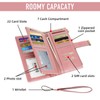 Gosect Women Floral Leather Wallet Large Capacity RFID Blocking Designer