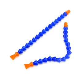 QWORK Pack of 20 Plastic 1/4 Round Nozzle for Hydraulic Machinery and Water Cooling System - Thread External Size 1/4", Total Length Approximately 30cm/11.8", Adjustable and Flexible