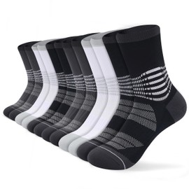 IRAMY Crew Compression Socks for Women Men with Ankle Arch Support Plantar Fasciitis Relief 6 Pairs