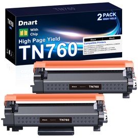 TN760 TN-760 Toner Cartridges Compatible Work with TN760 TN-760 TN730 TN-730 Toner for Brother HL-L2350DW MFC-L2710DW MFC-L2750DW HL-L2395DW HL-L2370DW DCP-L2550DW HL-L2390DW Printer (Black , 2 Pack)