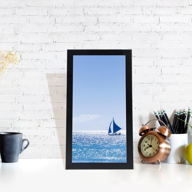 HUKONHEP 5x10 Black Picture Frames, Photos Frame with Plexiglass, Wall